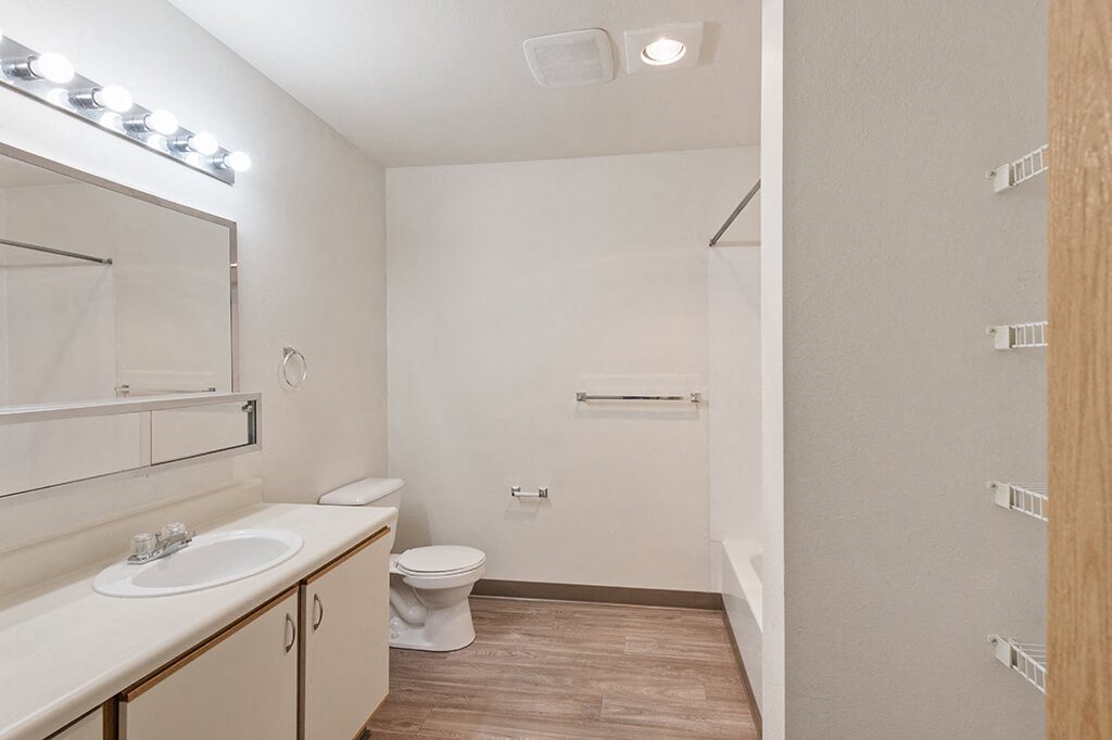 Bathroom at Woodrose Senior Affordable Apartments in Bellingham WA